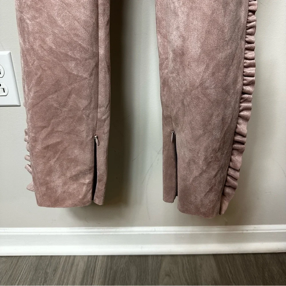NWT Zara Dusty Rose Frill Pants in Size Medium - Picture 5 of 5